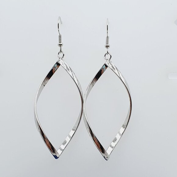 Elegant Twisted Marquise Drop Earrings, AZFA1153 - Picture 1 of 11